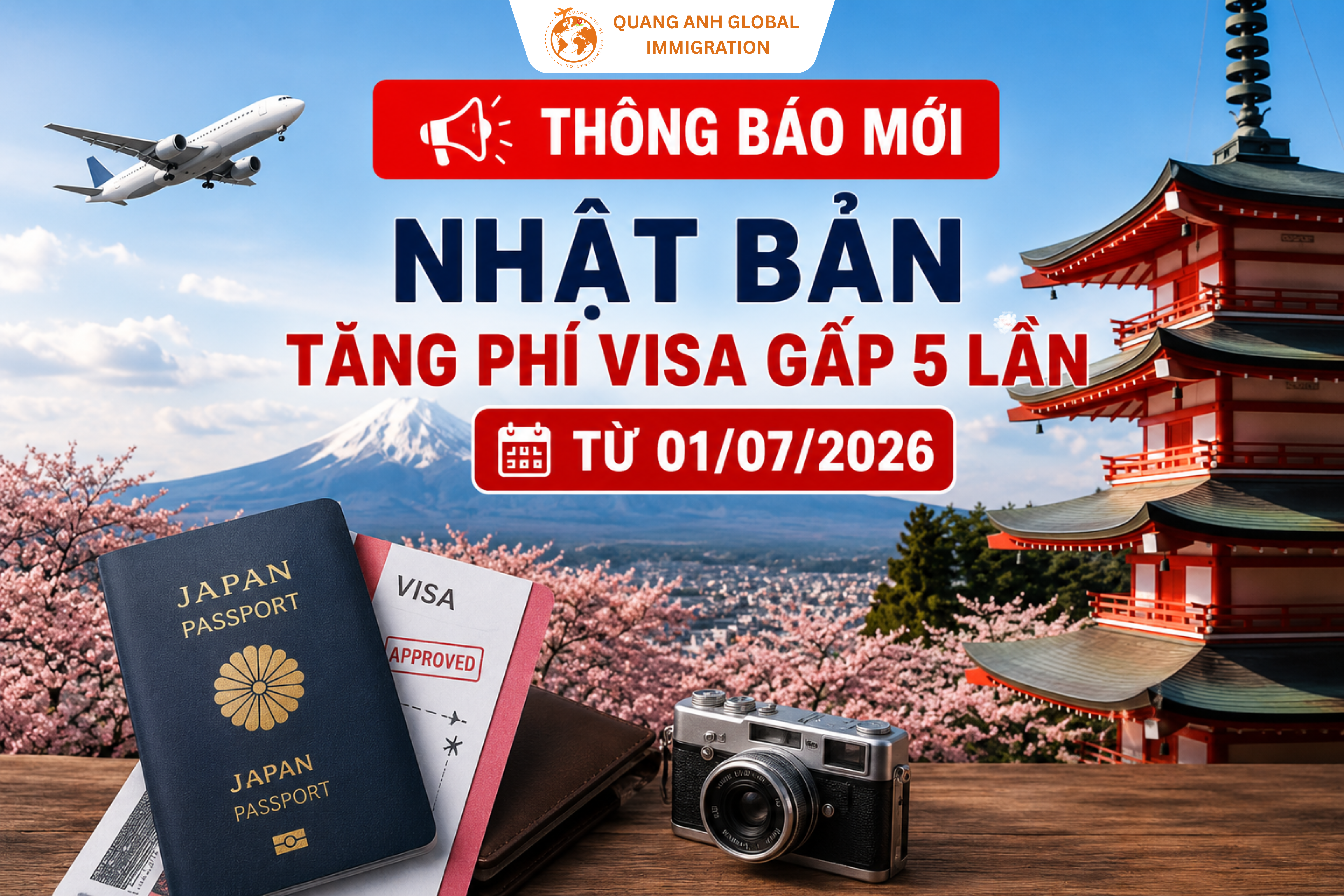 Lệ phí Visa Nhật Bản tăng - Quang Anh Global Immigration