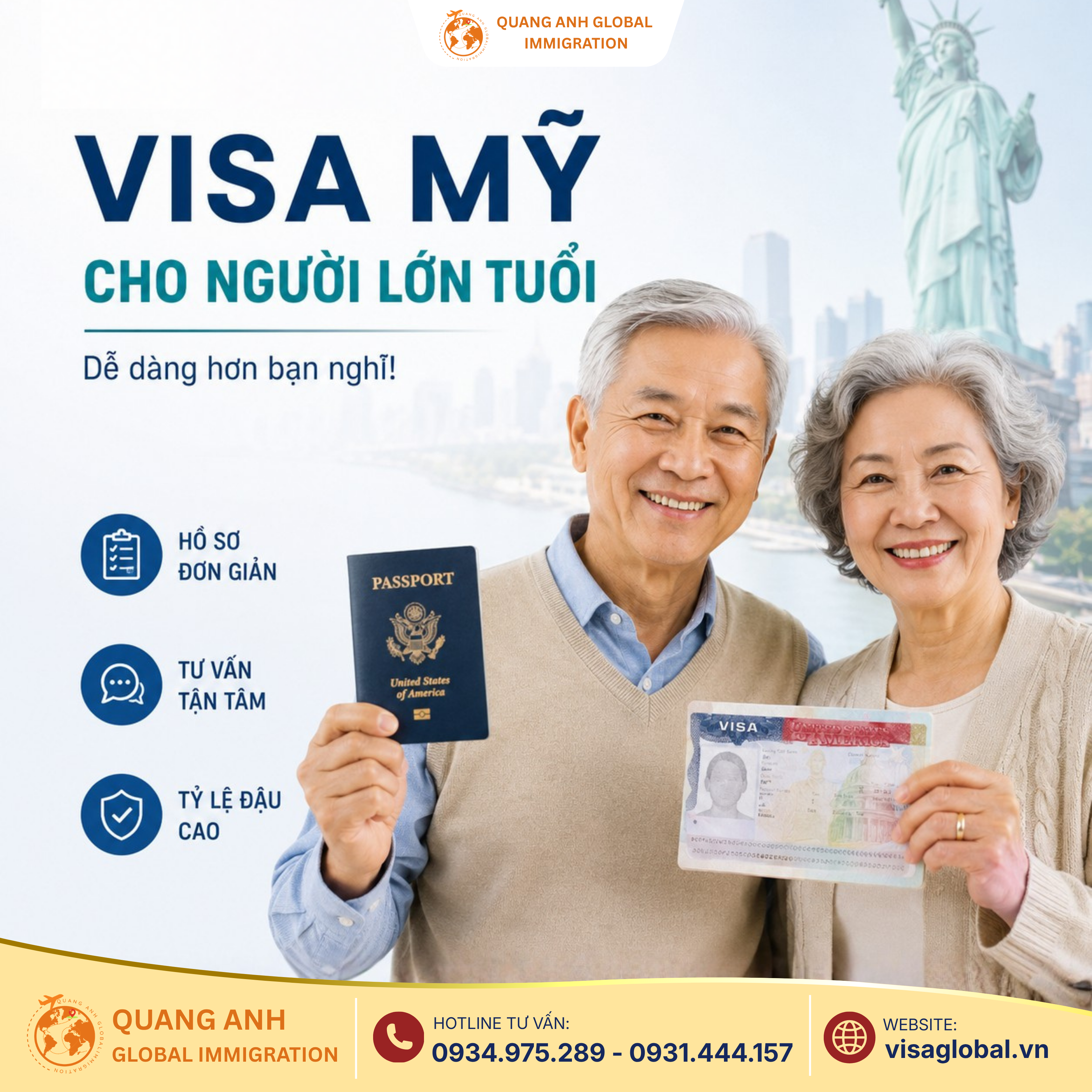visa du lịch mỹ cho khách hàng lớn tuổi