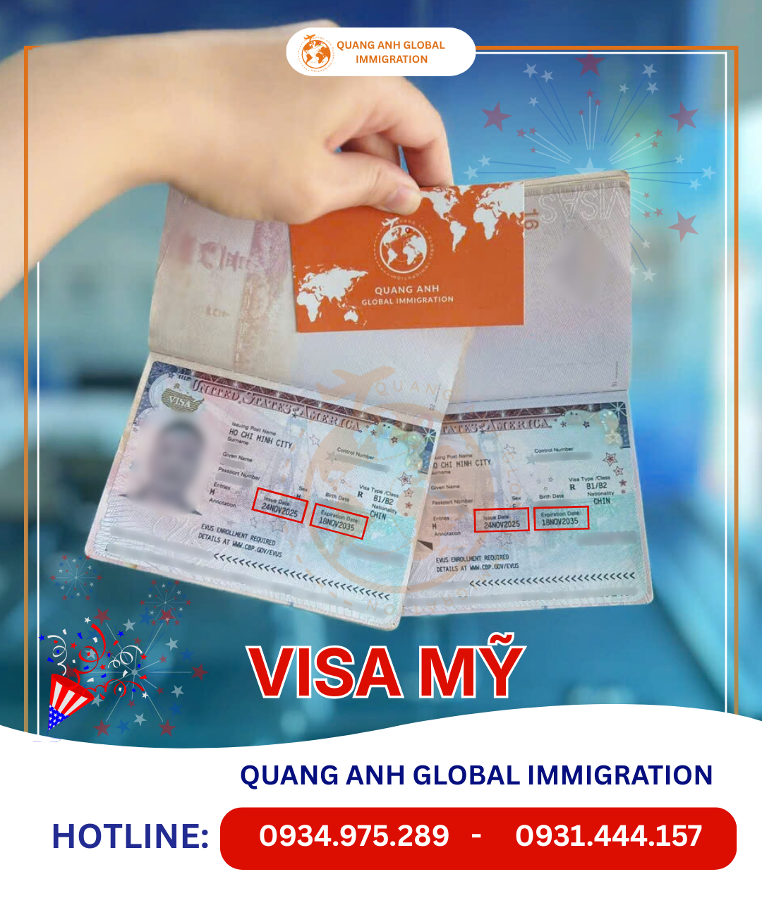 visa mỹ cho khách hàng việt nam quang anh global immigration