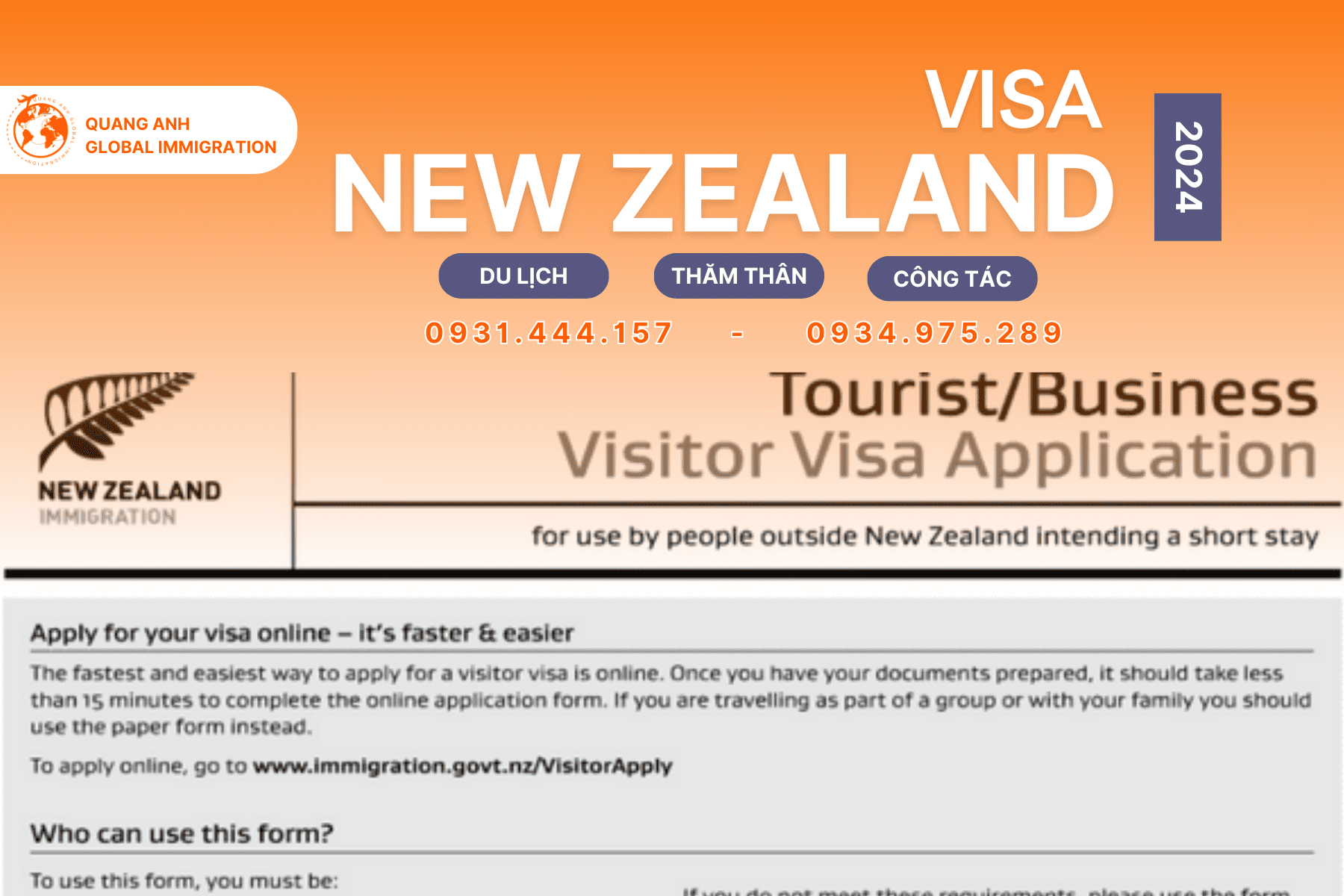 Visa New Zeadland tại Quang Anh Global Immigration